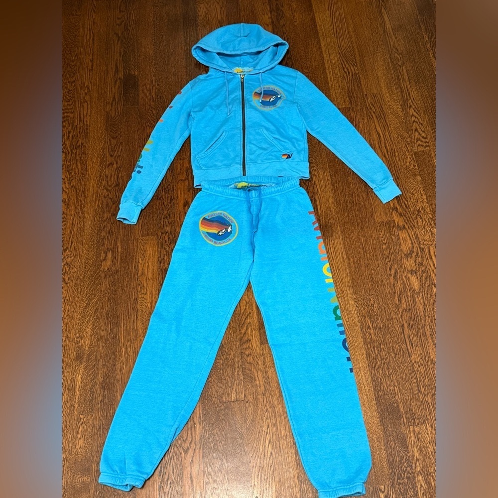 Aviator Nation neon blue sweatshirt